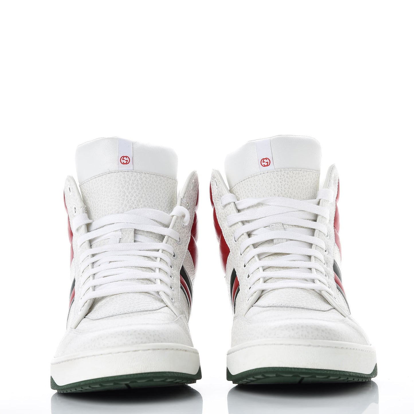 Calfskin Web Mens High Top Sneakers 10 White