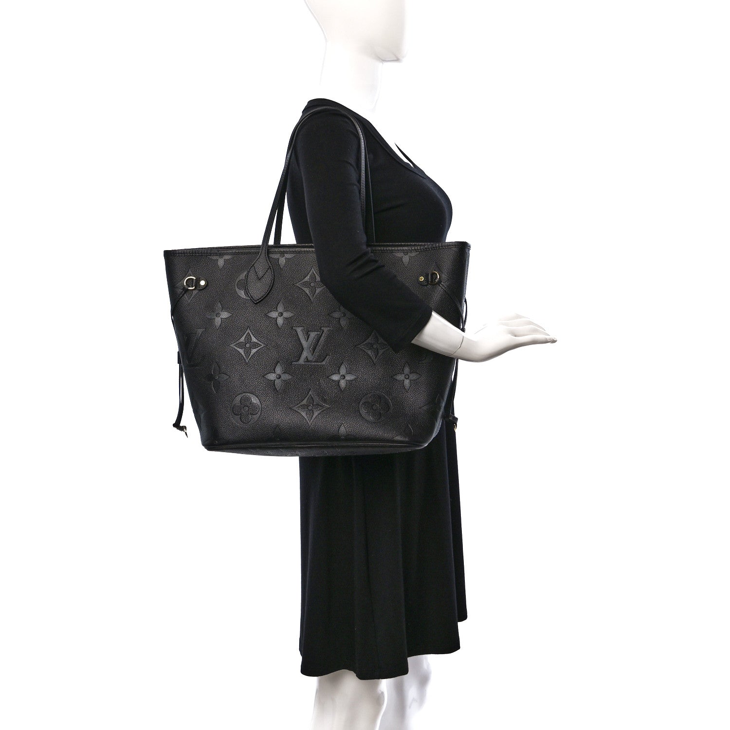 Louis Vuitton Empreinte Monogram Giant Neverfull MM Black 2 of 10