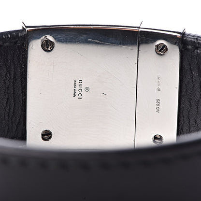 Gucci Sterling Silver Calfskin Interlocking G Bracelet Black 5 of 7