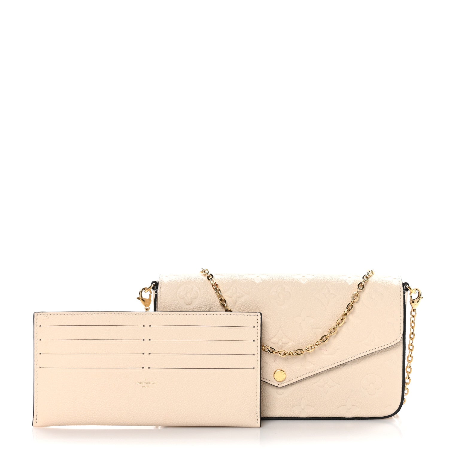 Louis Vuitton Empreinte Pochette Felicie Chain Wallet Cream 2 of 11
