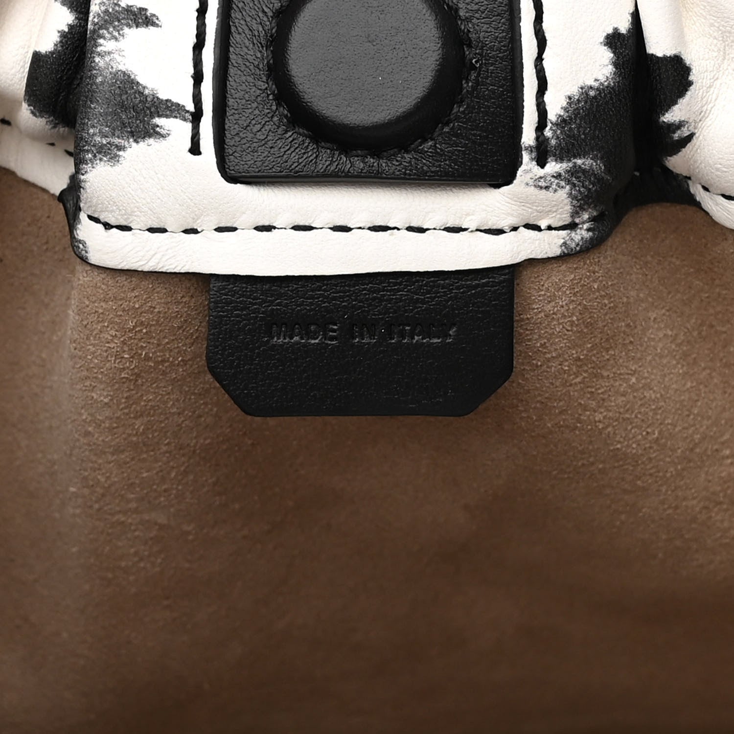 Proenza Schouler Lambskin Tie Dye Small Ruched Tote Optic White Black 6 of 10