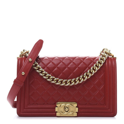 Chanel Lambskin Quilted Medium Boy Flap Red 1 of 13