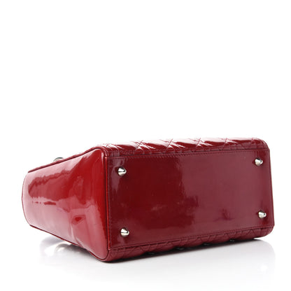 Christian Dior Patent Cannage Medium Lady Dior Red 5 of 11