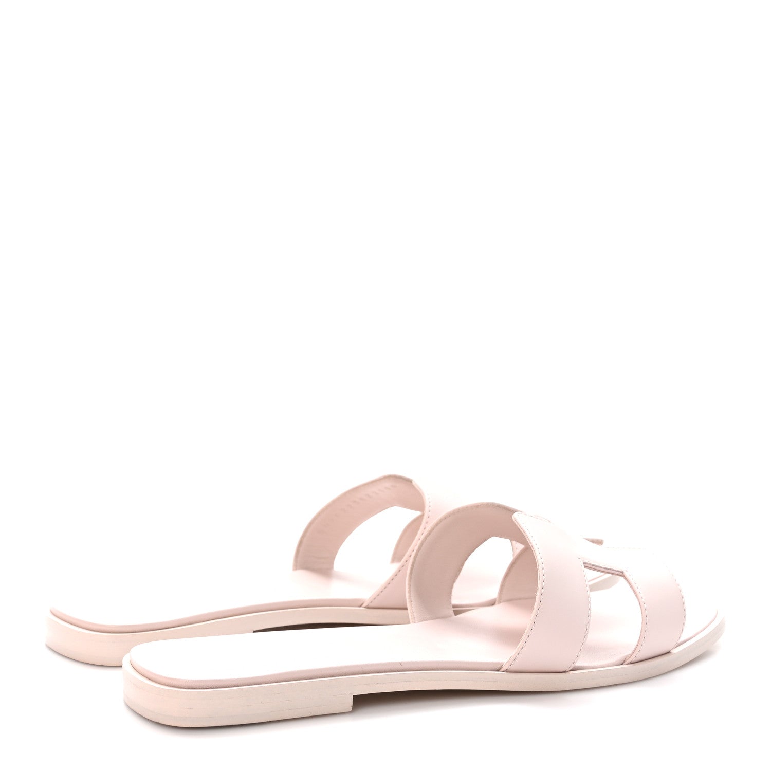 Hermes Box Calfskin Oran Sandals 38.5 Rose Pale 4 of 9