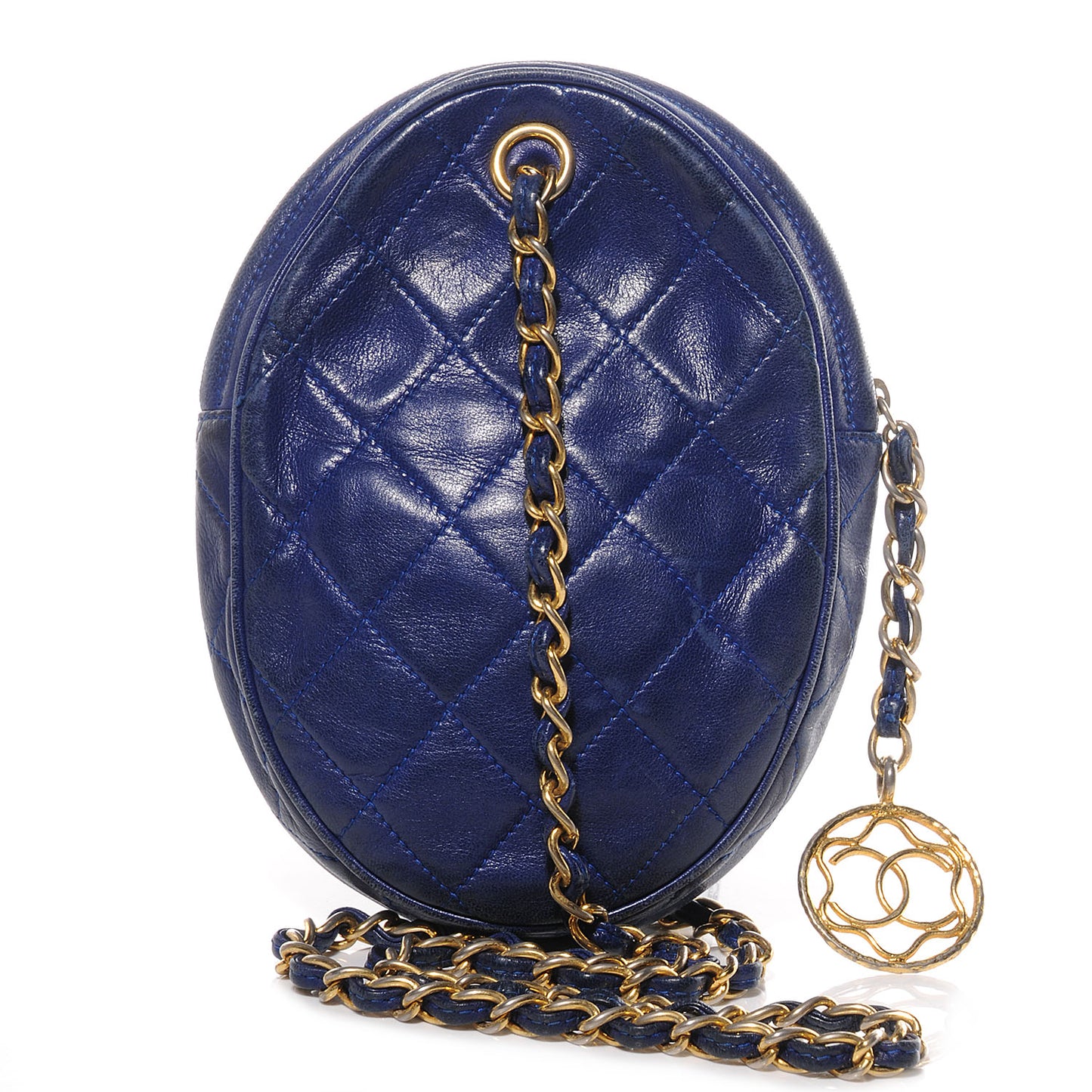 Lambskin Quilted Shoulder Bag Blue