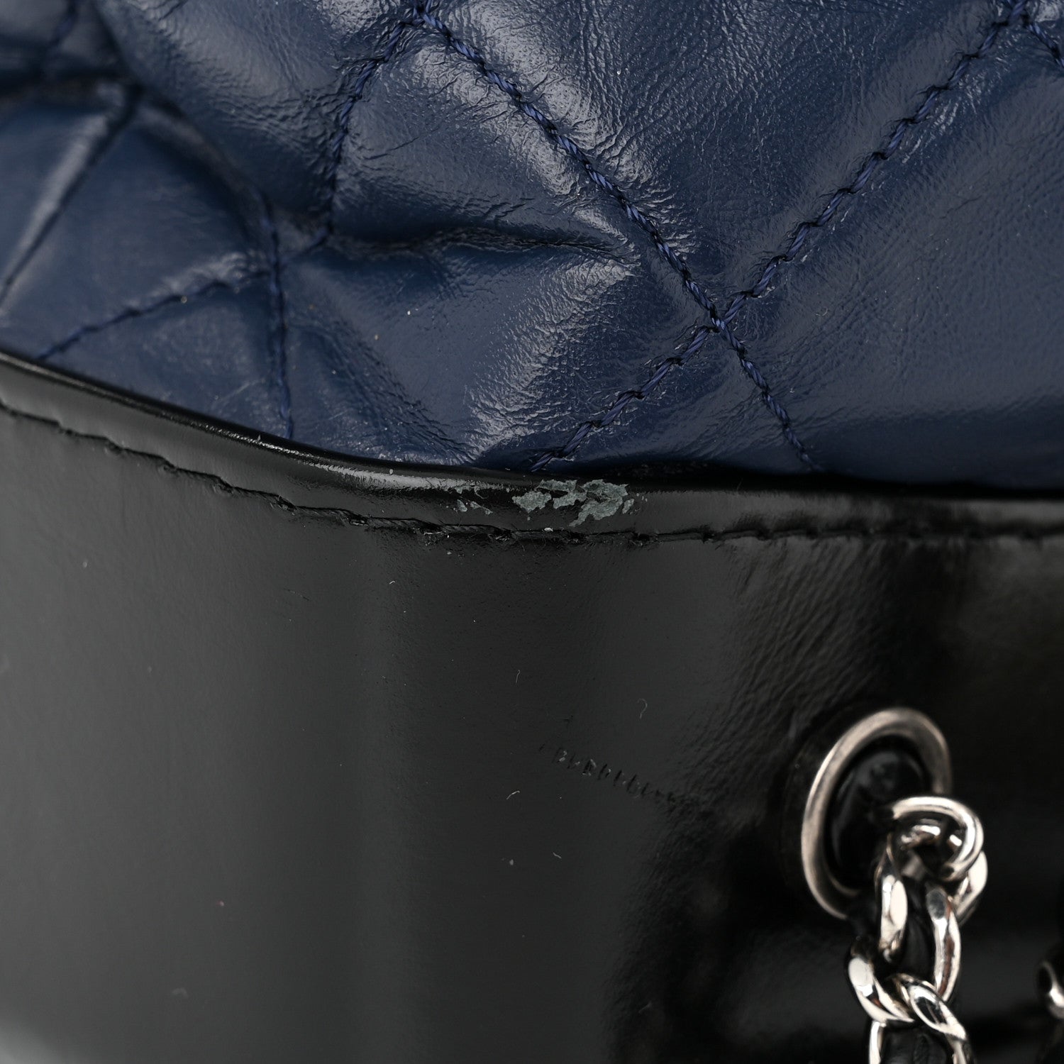 Chanel Aged Calfskin Quilted Gabrielle Backpack Navy Black 11 of 12
