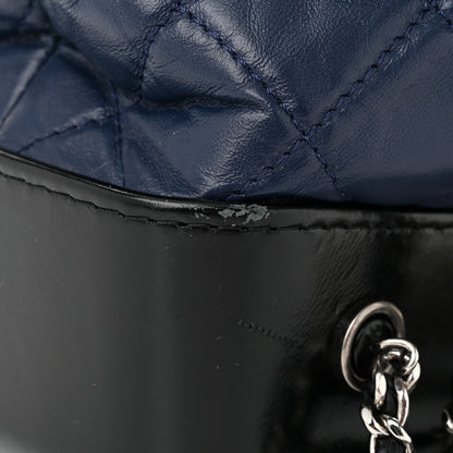 Chanel Aged Calfskin Quilted Gabrielle Backpack Navy Black 11 of 12