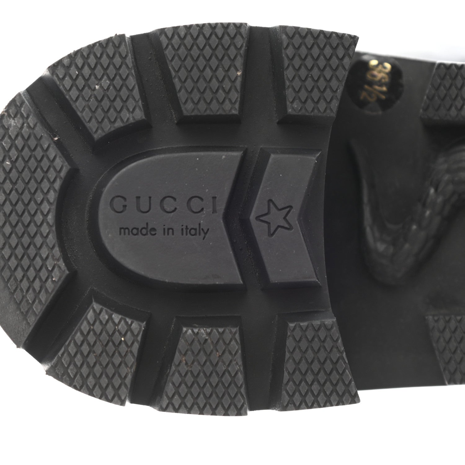 Gucci Calfskin Sylvie Web Lace Up Combat Boots 36.5 Black 6 of 18