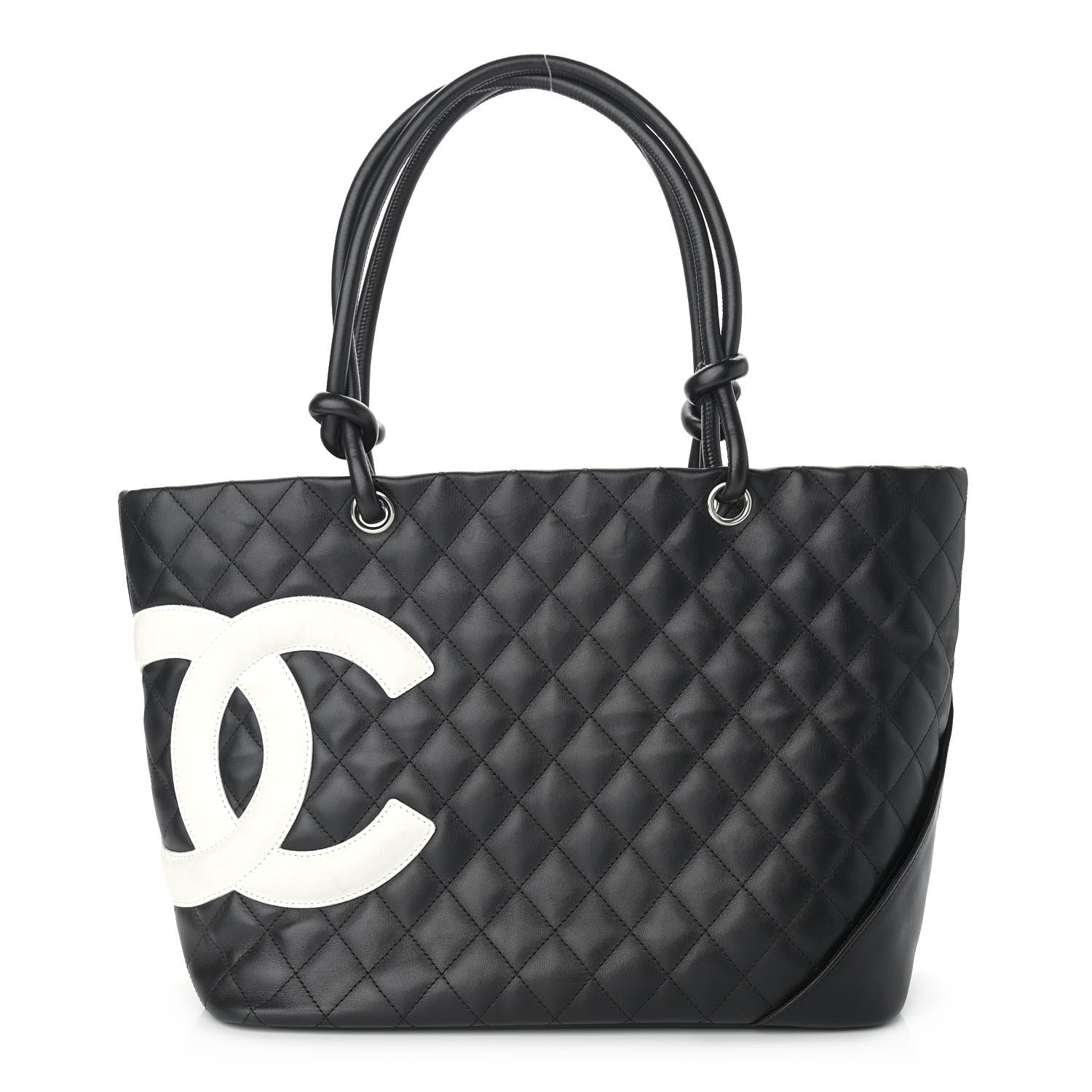 Chanel Calfskin Quilted Large Cambon Tote Black White 1 of 12