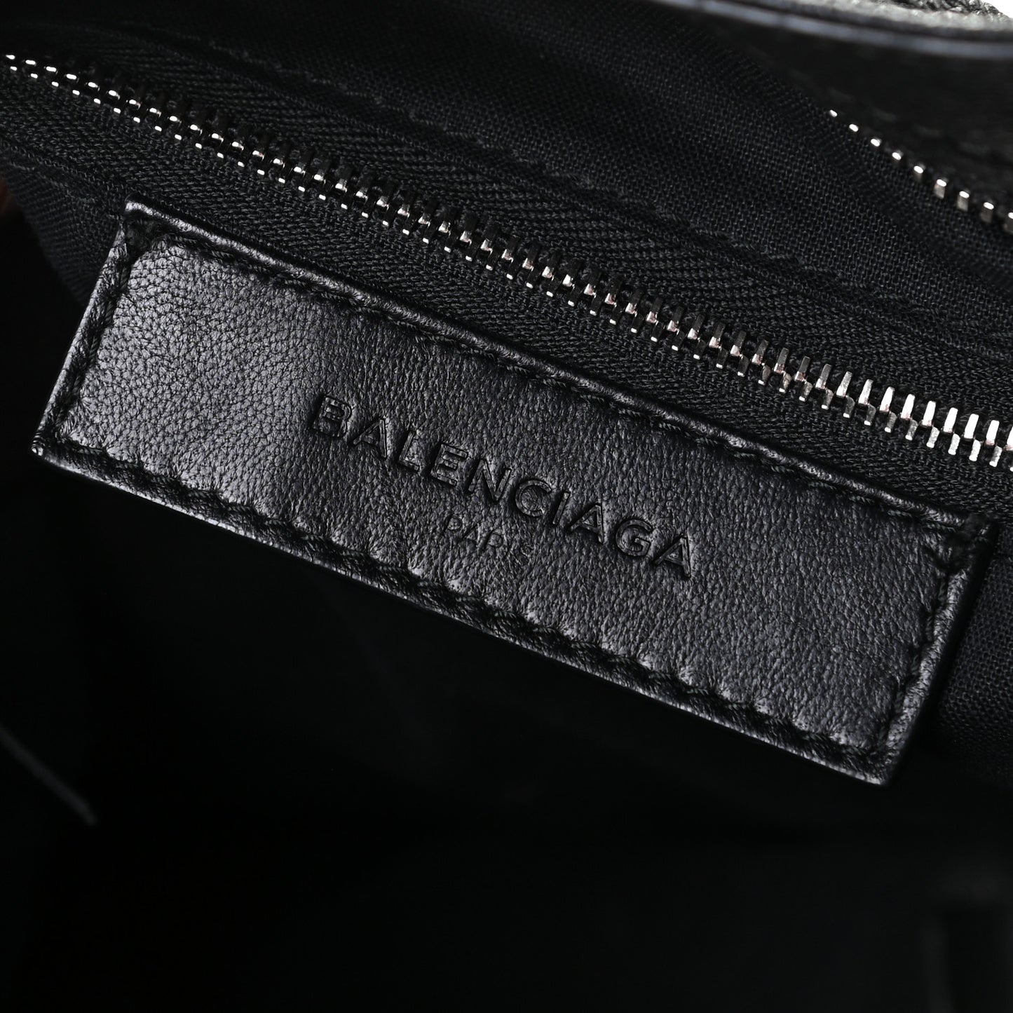 Chevre Silver Metallic Edge Hardware Velo Black