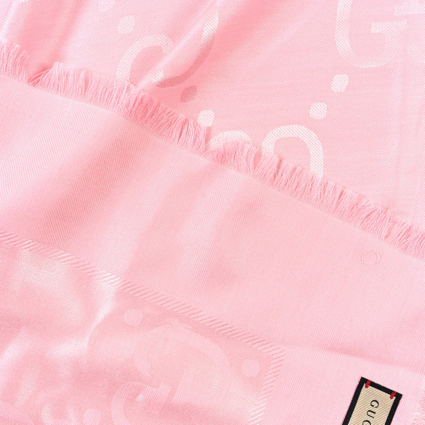 Wool Silk GG Jacquard Shawl Pink