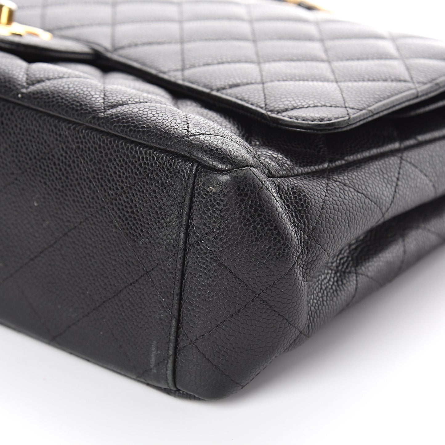 Caviar Quilted Maxi Double Flap Black