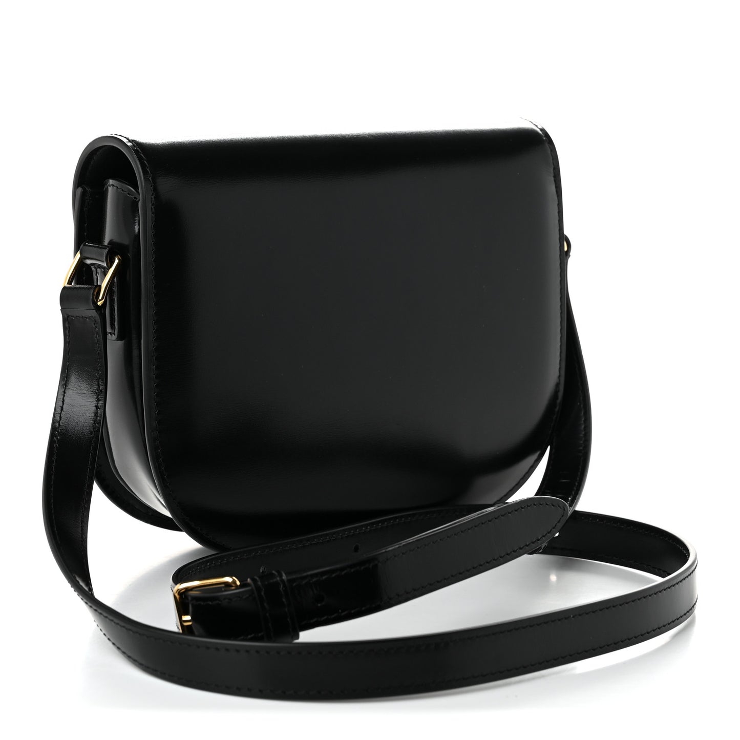 Shiny Calfskin Besace Clea Triomphe Black
