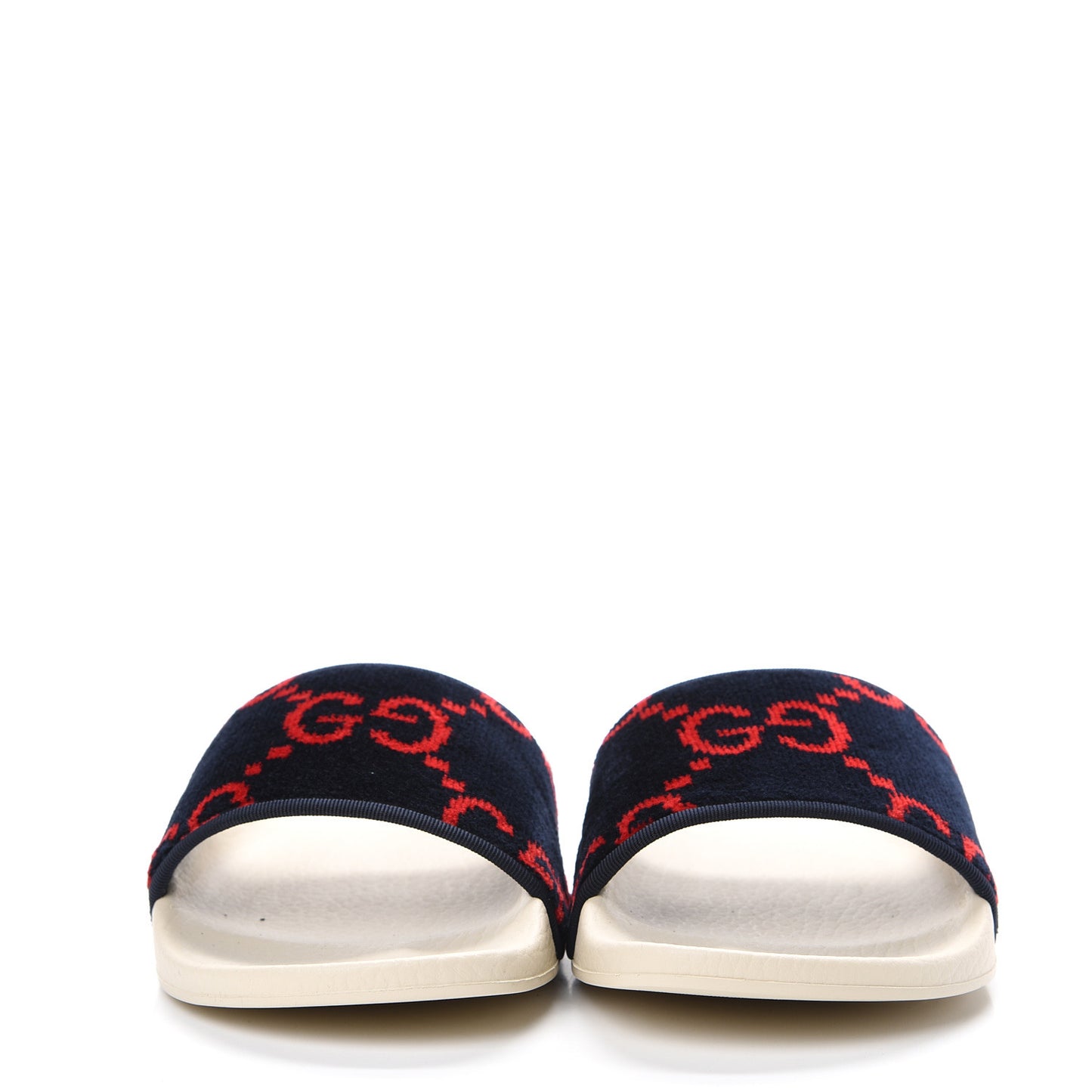 Terry Cloth GG Monogram Slide Sandals 37 Blue Red