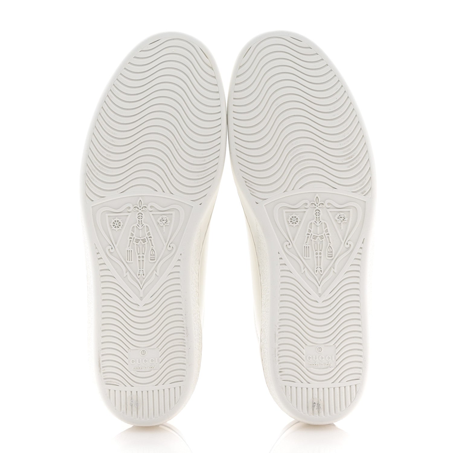 Gucci Calfskin Interlocking G Perforated Mens Ace Sneakers 9.5 White Grey Sky 6 of 10