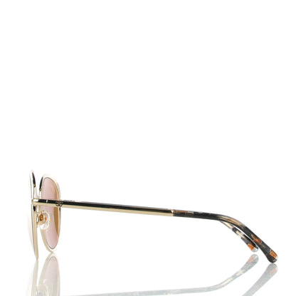 Chanel 18k Gold Mirror Round Signature Sunglasses 4206 Gold 5 of 6