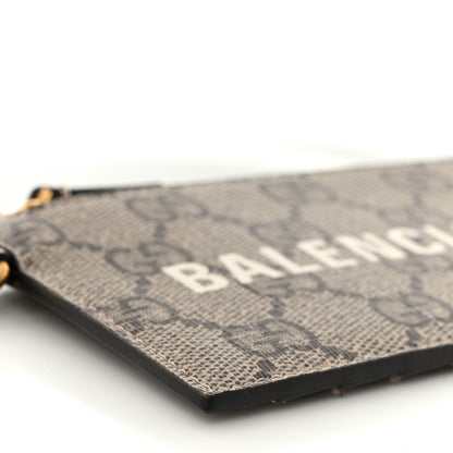Gucci X BALENCIAGA GG Supreme Monogram Logo Card Case With Strap Beige Ebony 7 of 10