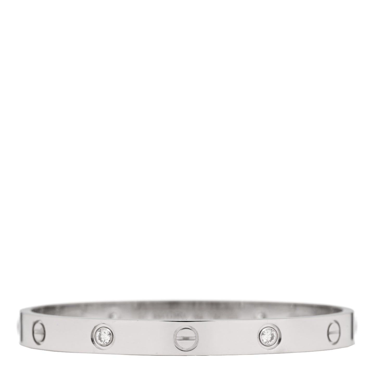 18K White Gold 4 Diamond Love Bracelet 17