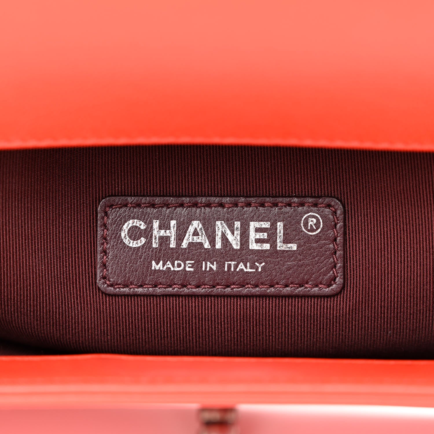 Chanel Wrinkled Lambskin Chevron Quilted Medium Boy Flap Orange 6 of 18