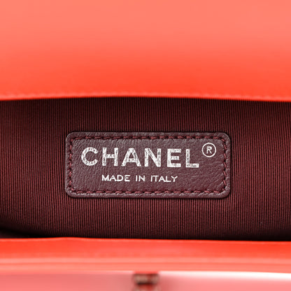 Chanel Wrinkled Lambskin Chevron Quilted Medium Boy Flap Orange 6 of 18