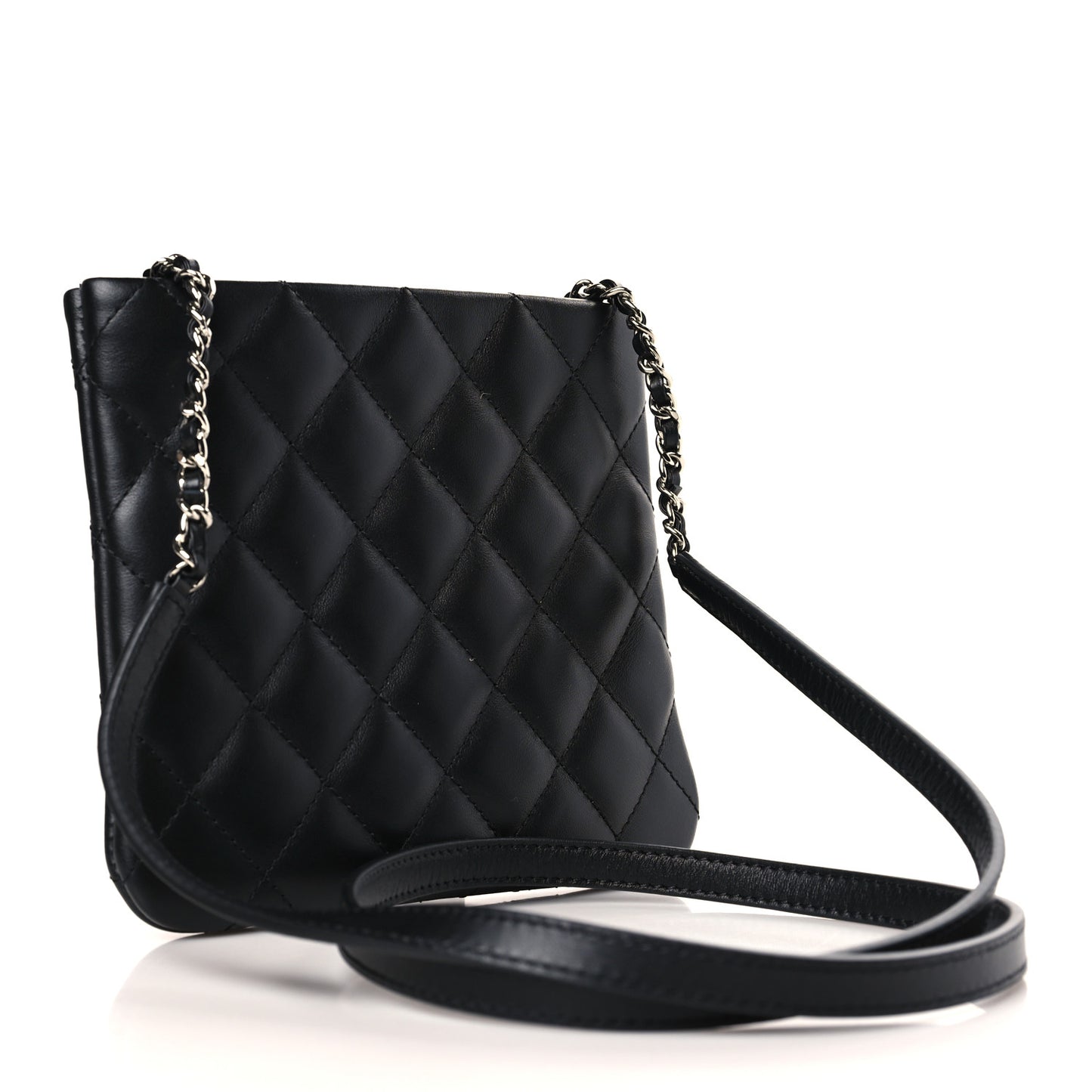 Lambskin Quilted Crossbody Bag Black