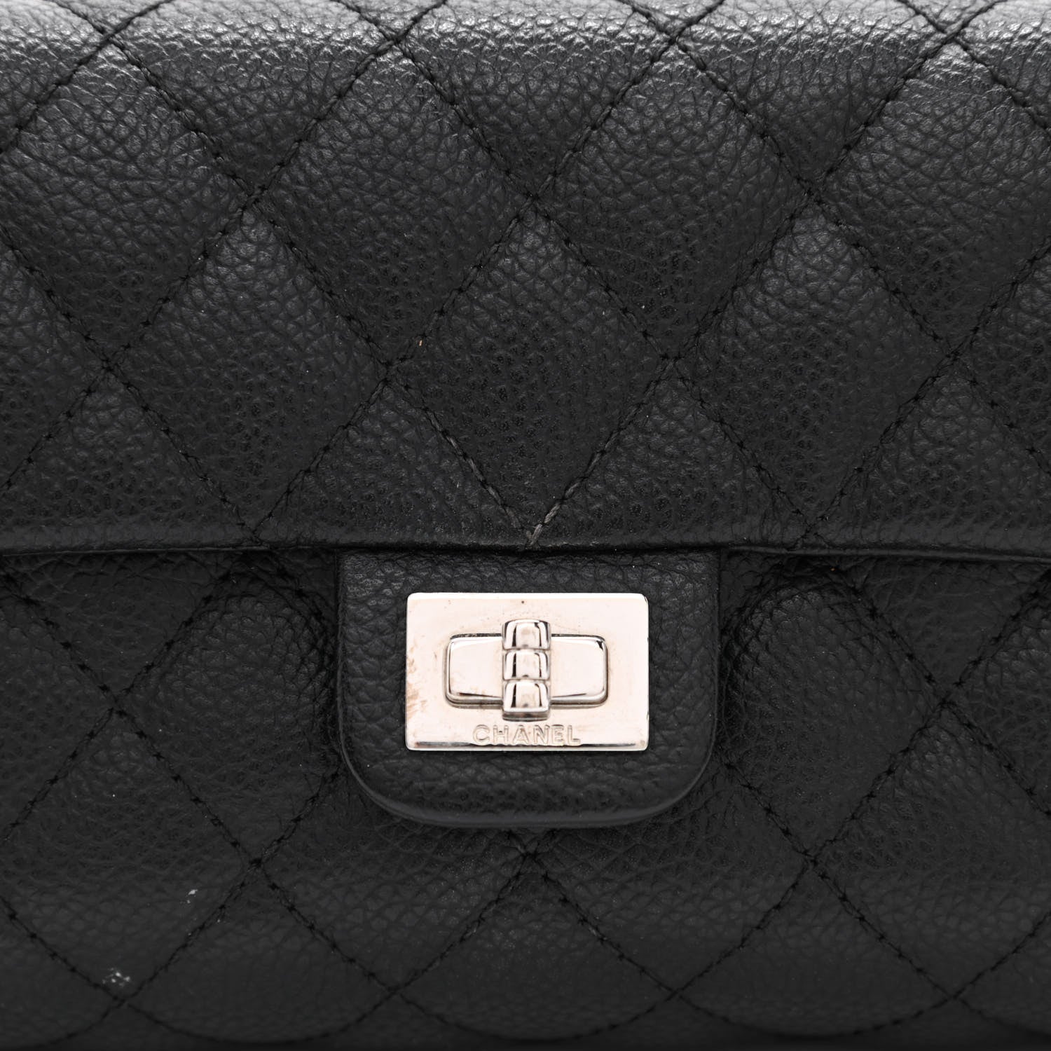Chanel Grained Calfskin Quilted 2.55 Reissue Flap Belt Bag Clutch Black 8 of 12
