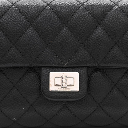 Chanel Grained Calfskin Quilted 2.55 Reissue Flap Belt Bag Clutch Black 8 of 12