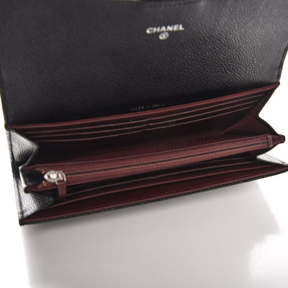 Chanel Caviar Quilted Large Gusset Flap Wallet Black 5 of 9