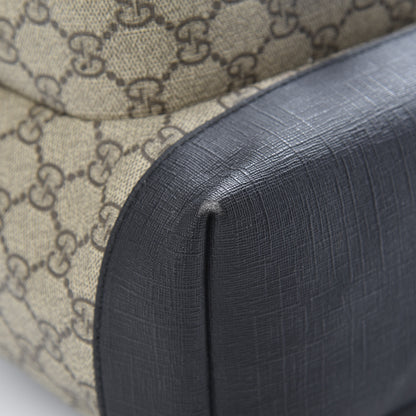 Gucci GG Supreme Monogram Single Buckle Backpack Beige Black 8 of 12