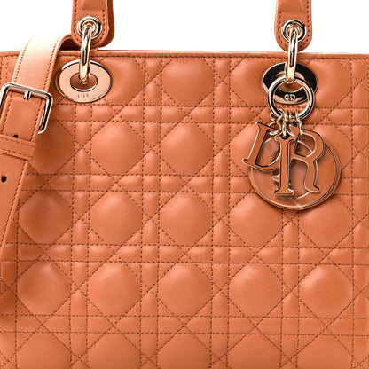 Christian Dior Lambskin Cannage Medium Lady Dior Amber 8 of 12
