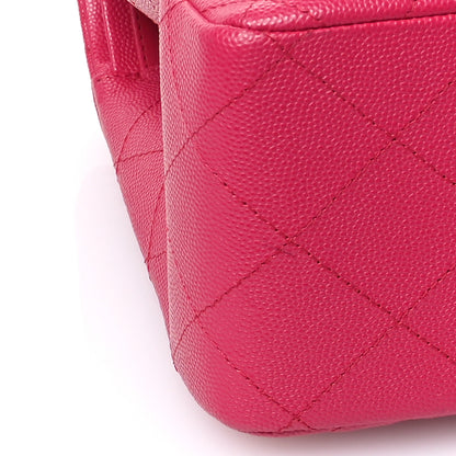 Chanel Caviar Quilted Jumbo Double Flap Dark Pink 9 of 10
