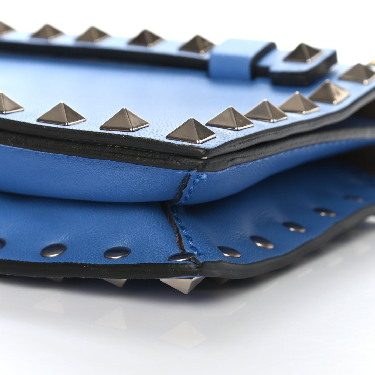 Nappa Small Rockstud Wristlet Clutch Light Sapphire