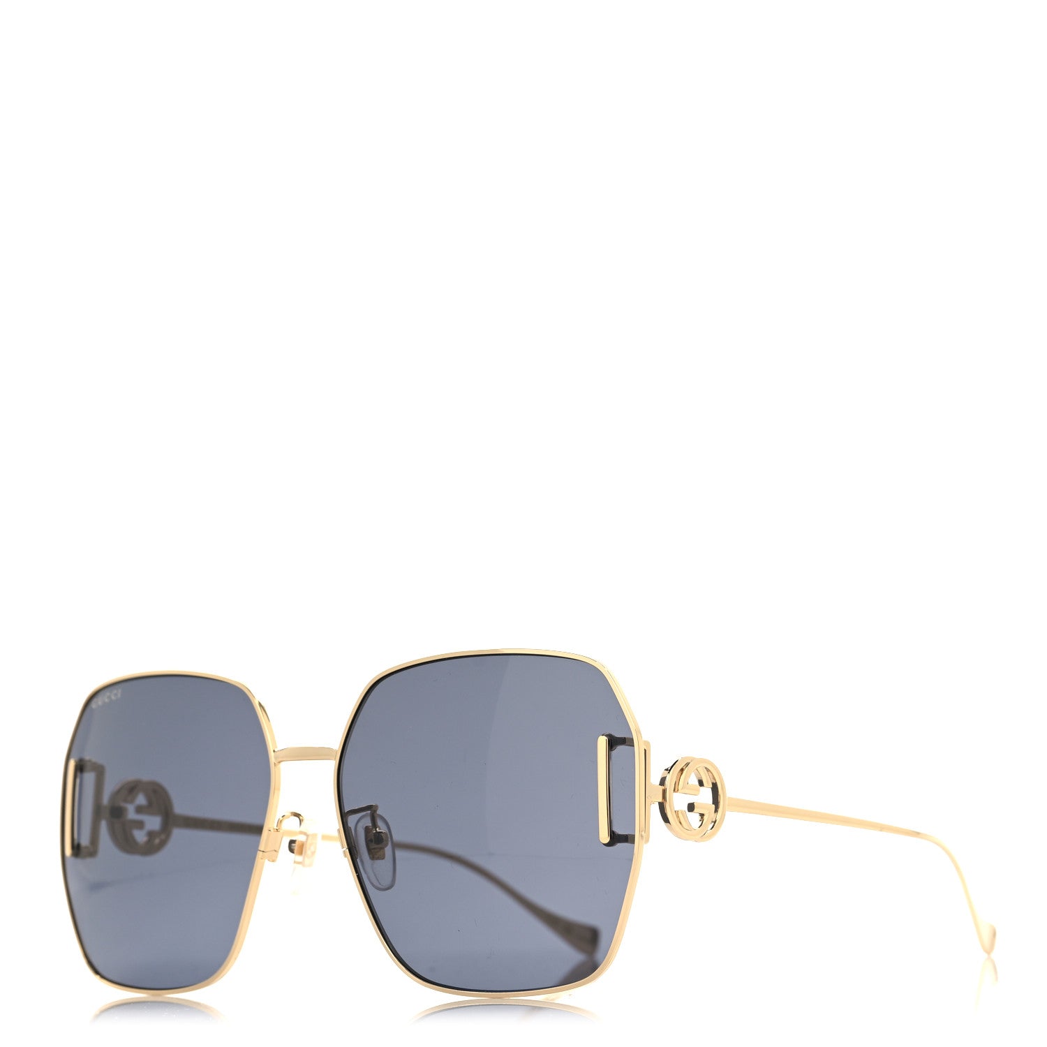 Gucci Square Aviator Sunglasses GG1207SA Gold 1 of 8