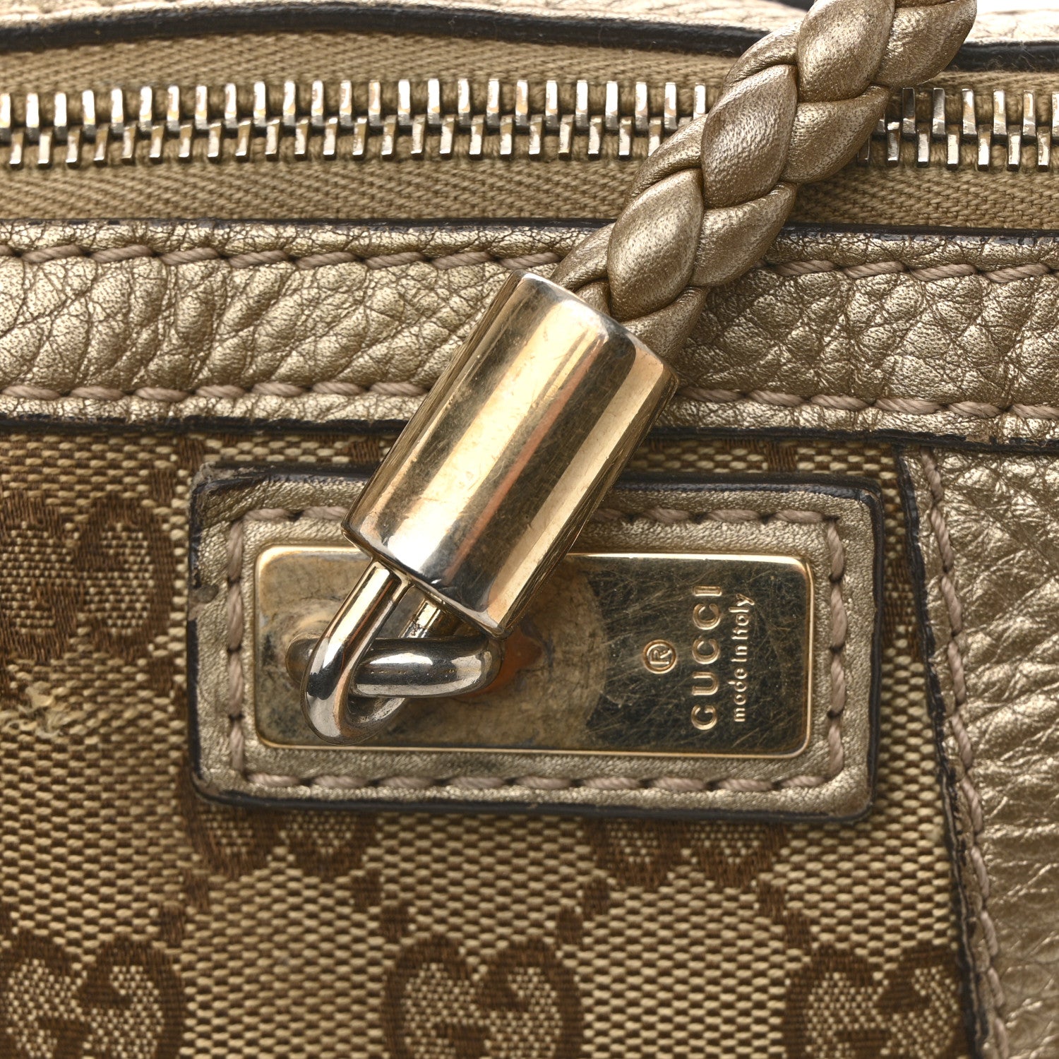 Gucci Monogram Medium Bella Tote Gold 12 of 17