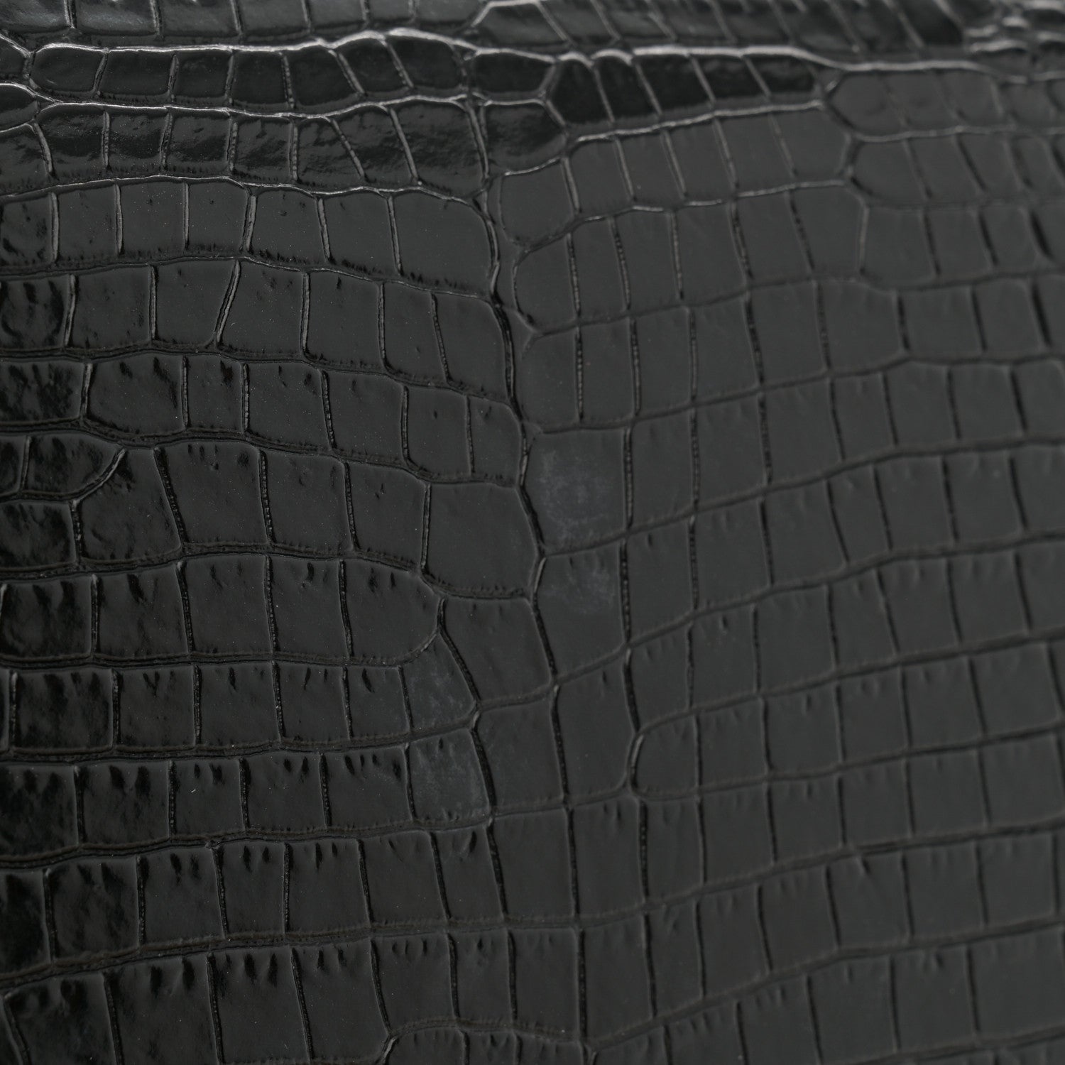 Saint Laurent Calfskin Crocodile Embossed Medium Classic Monogram Kate Tassel Satchel Black 11 of 14