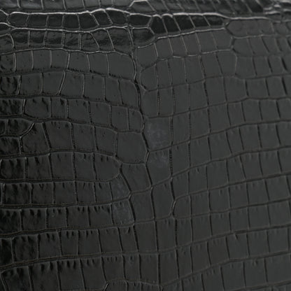 Saint Laurent Calfskin Crocodile Embossed Medium Classic Monogram Kate Tassel Satchel Black 11 of 14