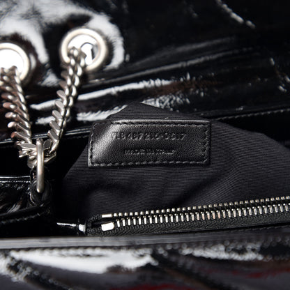 Saint Laurent Patent Y Quilted Monogram Medium Loulou Chain Satchel Black 8 of 11