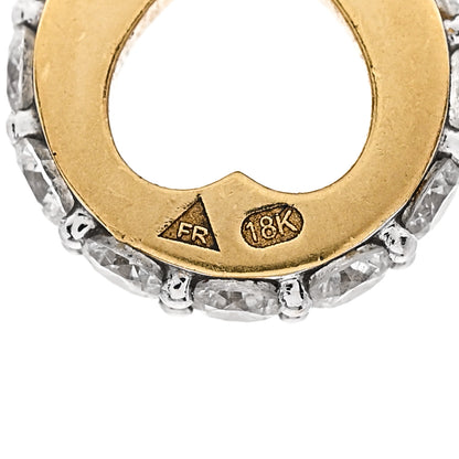 Foundrae 18K Yellow Gold Diamond Pave Edge Love Heart Beat Pendant 3 of 3