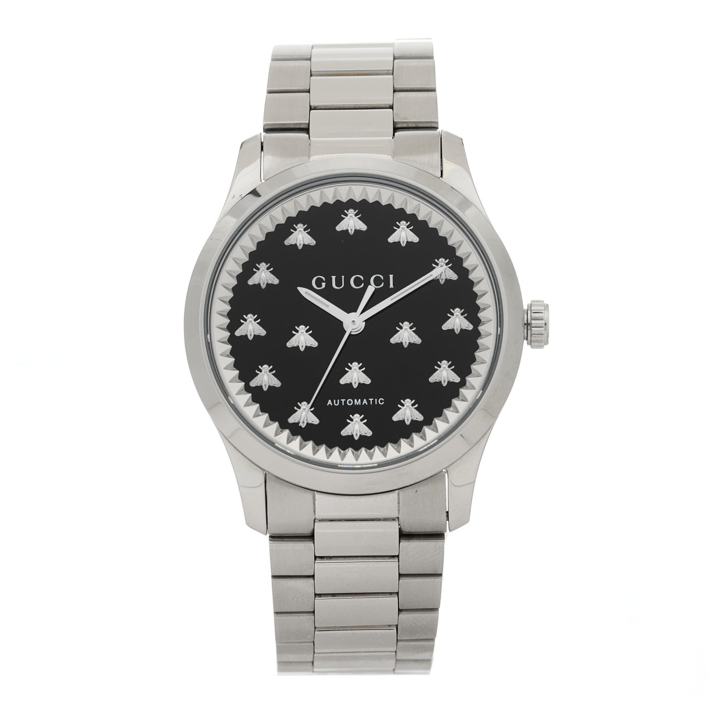 Stainless Steel 38mm G-Timeless Bee Automatic Watch Black Onyx