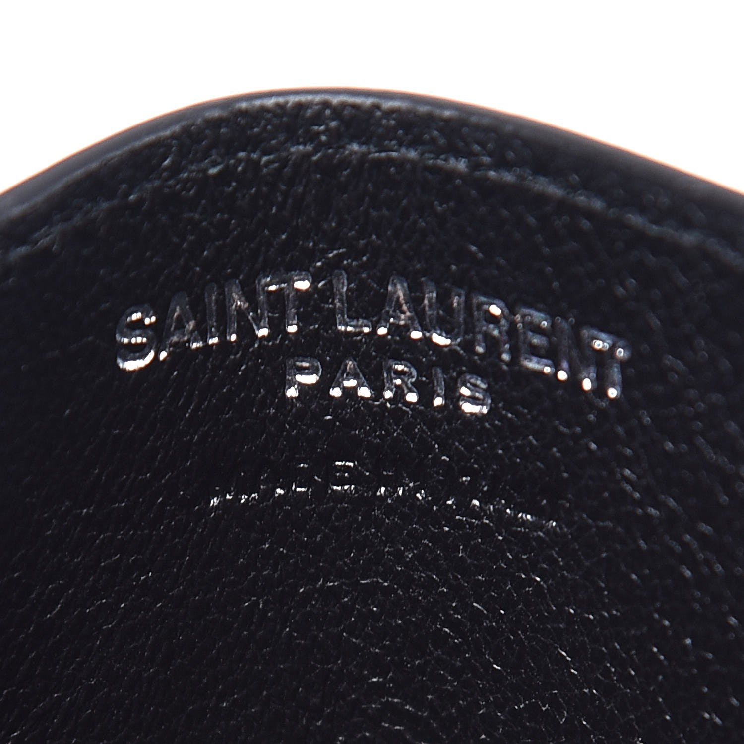 Saint Laurent Grain De Poudre Matelasse Chevron Monogram Credit Card Case Black 6 of 8