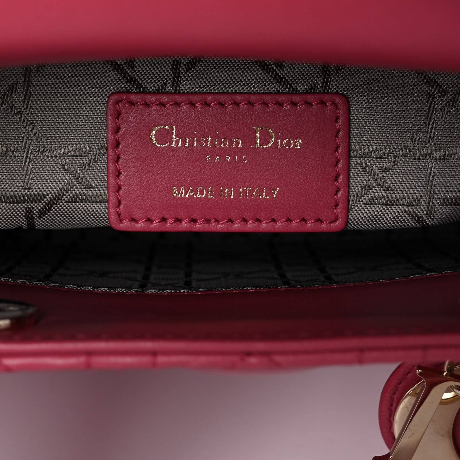 Christian Dior Lambskin Cannage Small Lady Dior Fraise 6 of 13