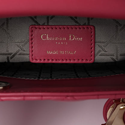 Christian Dior Lambskin Cannage Small Lady Dior Fraise 6 of 13