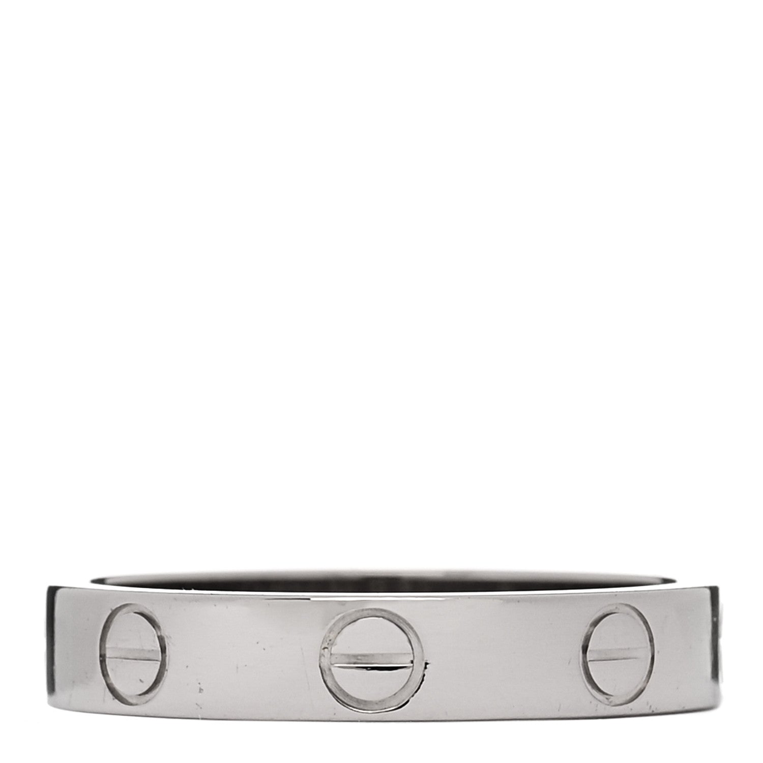 Cartier 18K White Gold 3.5mm LOVE Wedding Band Ring 53 6.5 3 of 5