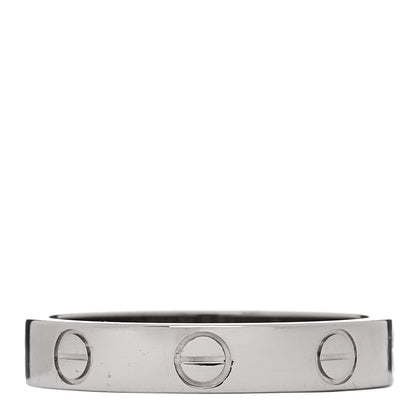 Cartier 18K White Gold 3.5mm LOVE Wedding Band Ring 53 6.5 3 of 5