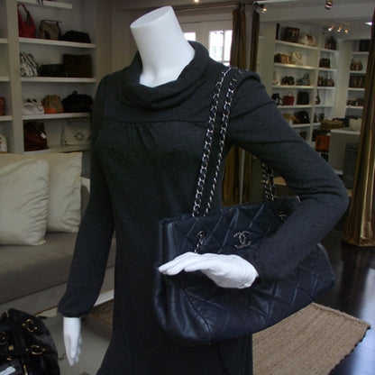 Chanel Quilted Shopping Tote Caviar Navy 2 of 13