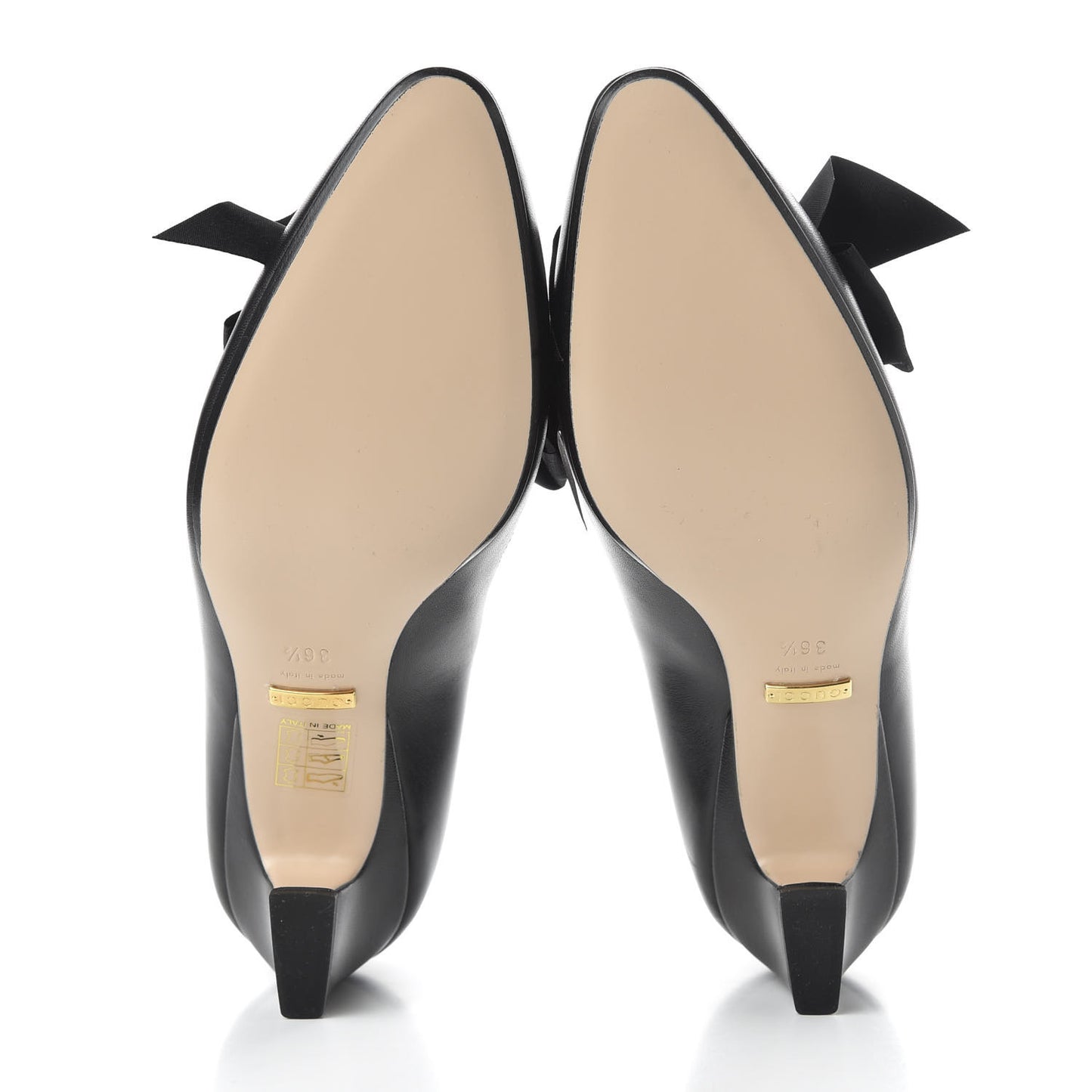 Malaga Kid Bow Berith Low Heel Pumps 36.5 Black