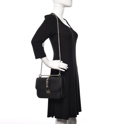 Valentino Garavani Vitello Large Glam Lock Rockstud Flap Black 2 of 10