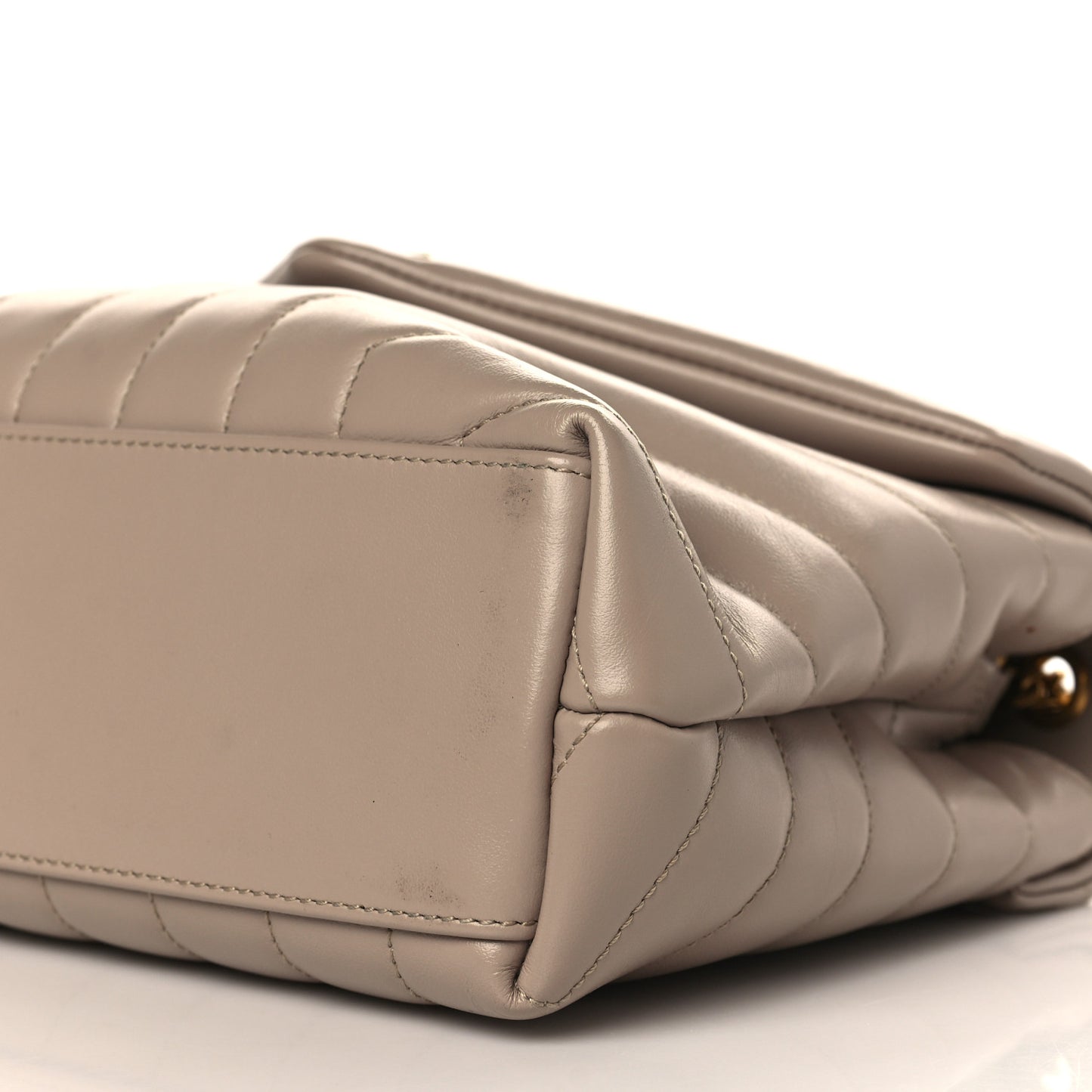 Calfskin Y Quilted Monogram Small Loulou Chain Satchel Dark Beige