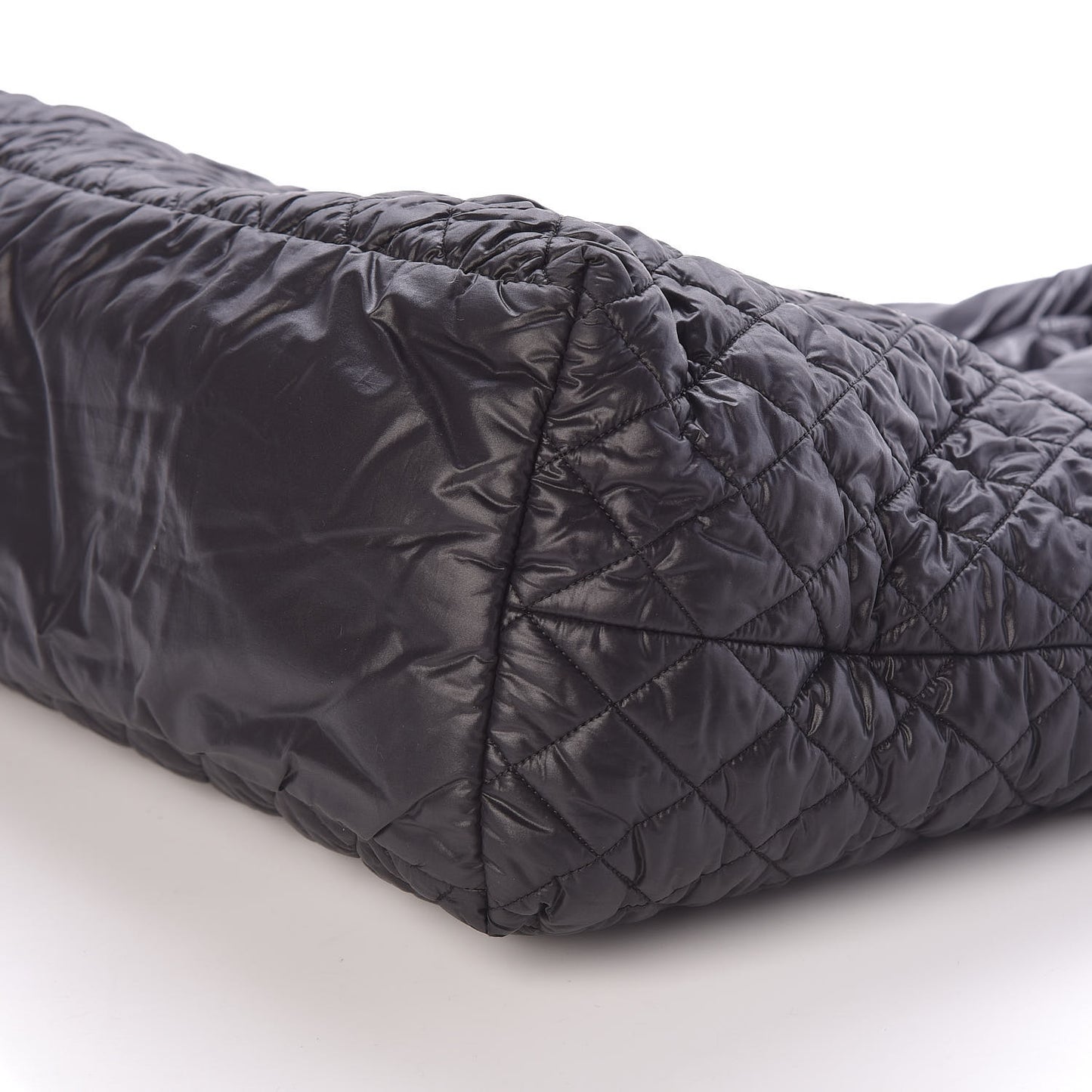 Nylon Quilted Large Coco Cocoon Tote Black