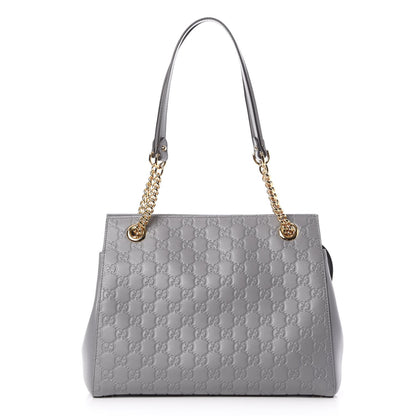 Gucci Soft Guccissima Signature Medium Shoulder Tote Bag Deep Grey 1 of 7